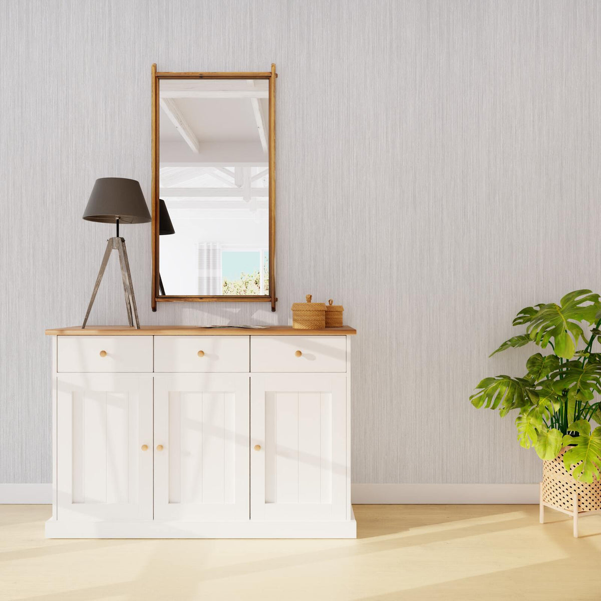 Papier peint intissé Marianne Gris perle