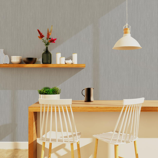 Papier peint intissé MARIANNE coloris gris moyen