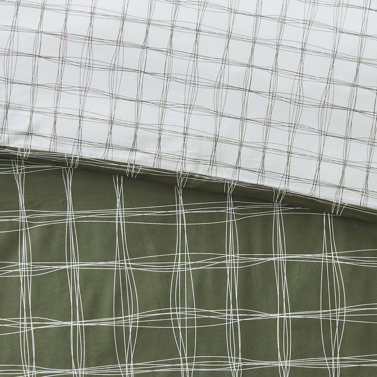 4MURS Parure de lit en percale de coton Gabriel Vert