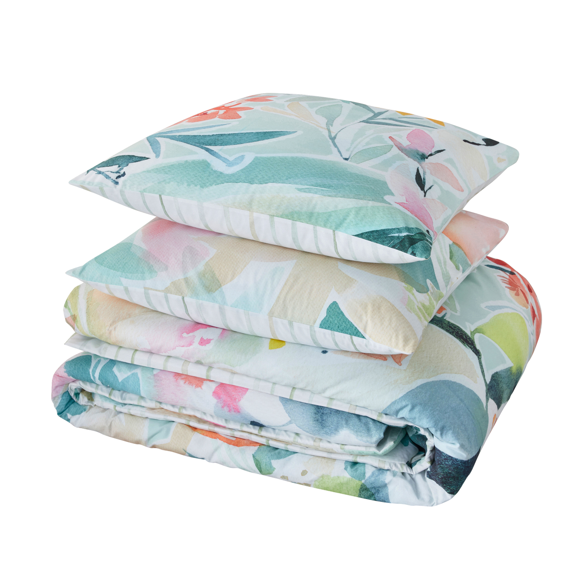 4MURS Parure de lit en percale de coton Aquarella Multicolore