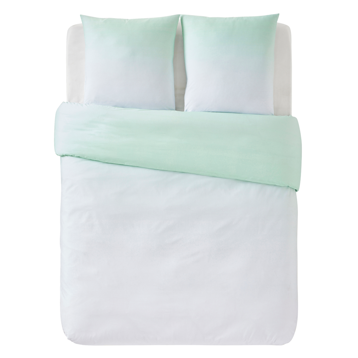 4MURS Parure de lit en percale de coton Uma Bleu acqua