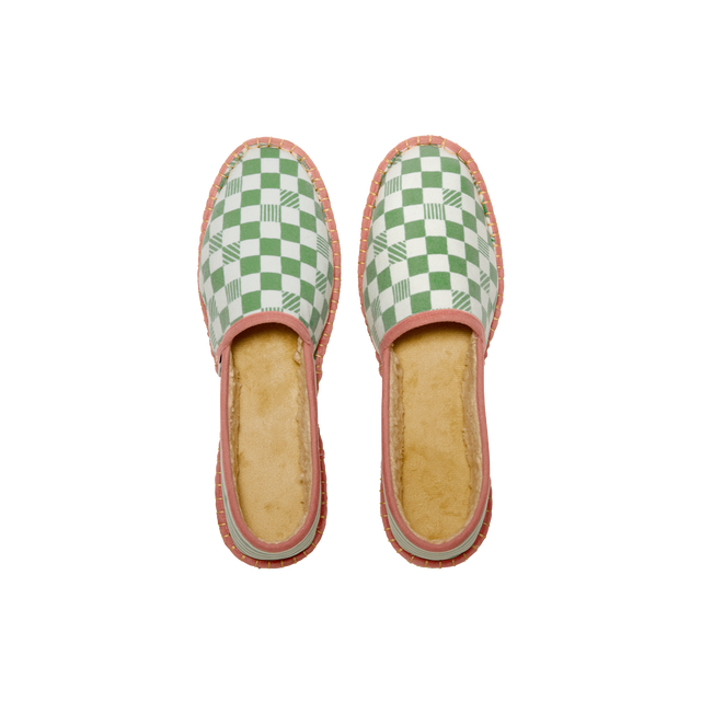 PAYOTE Espadrilles DAME YEAH 44 vert olivier galon rose corail