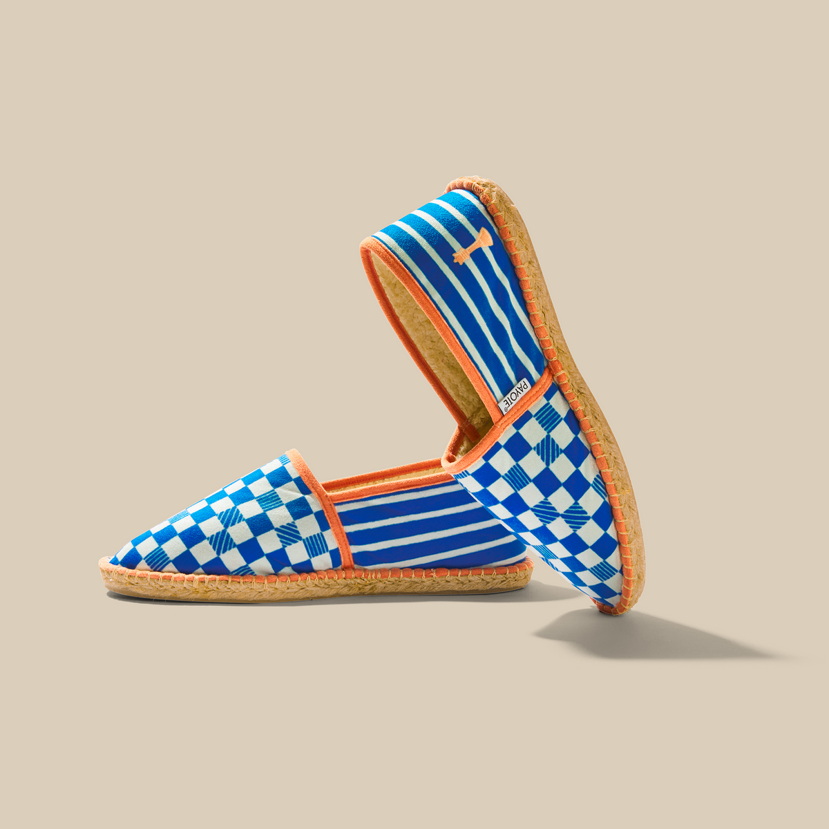 PAYOTE Espadrilles Dame yeah 39 Bleu électrique galon orange pop