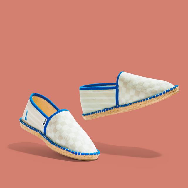 PAYOTE Espadrilles DAME YEAH 44 beige angora bordure blue moon