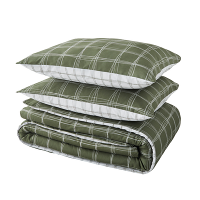 4MURS Parure de lit en percale de coton Gabriel Vert