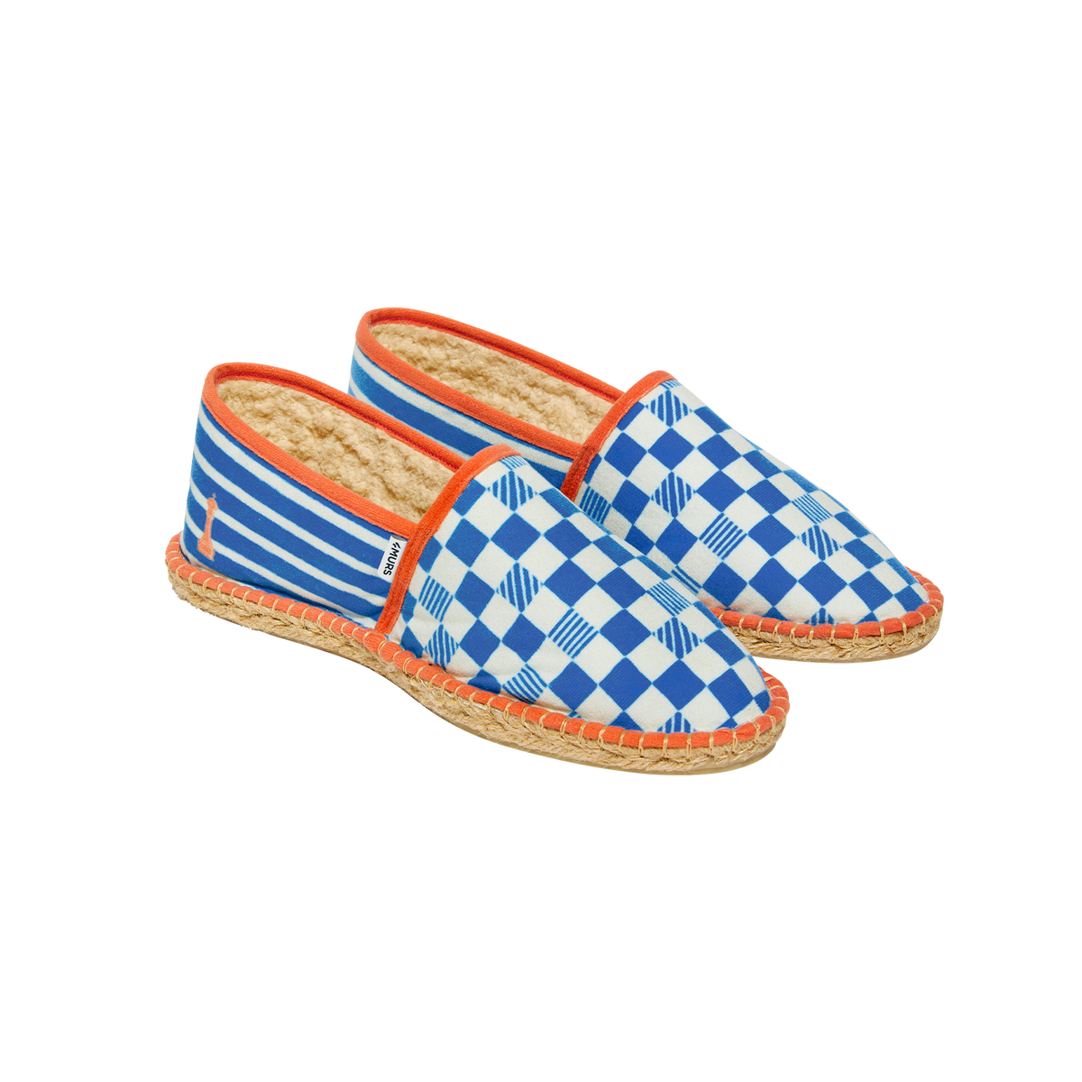 PAYOTE Espadrilles Dame yeah 46 Bleu électrique galon orange pop