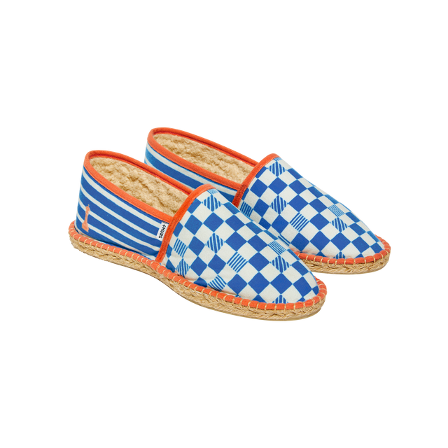 PAYOTE Espadrilles DAME YEAH 46 bleu électrique galon orange pop