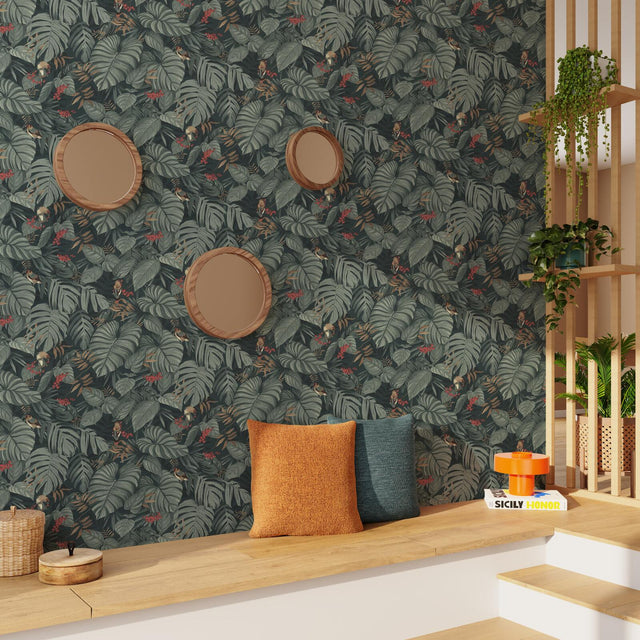 4MURS Papier peint intissé ABIGAEL coloris vert givré