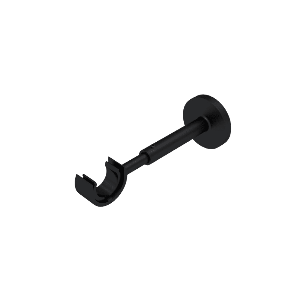 Support barre à rideau Zen Noir mat Mat