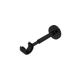 Support barre à rideau Zen Noir mat Mat