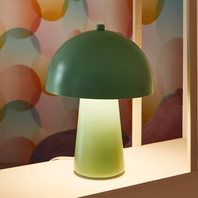 Lampe champignon SILO coloris vert pastel 29,5 x 21 cm
