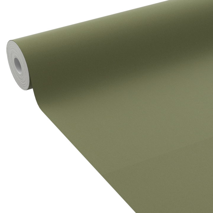 4MURS Papier peint intissé Opal Vert olive Lisse