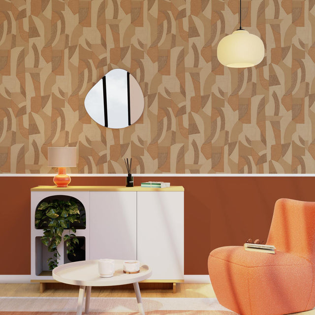 4MURS Papier peint intissé DAMARA coloris terracotta