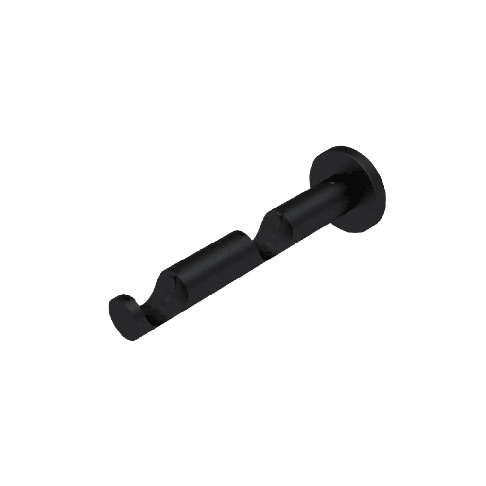 Support barre à rideau Zen Noir mat Mat