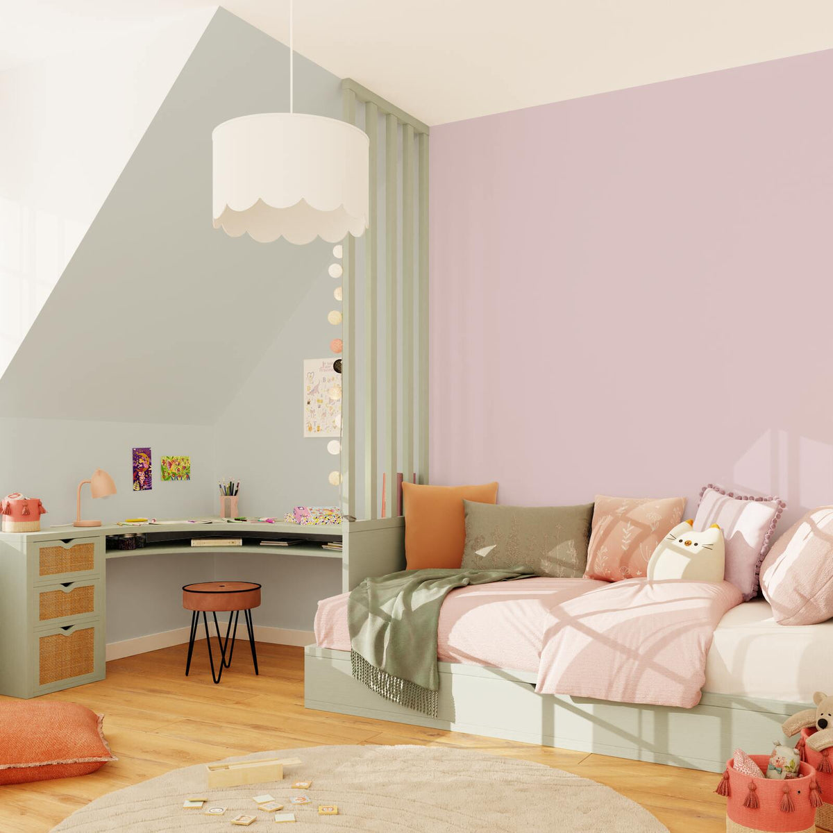 4MURS Papier peint intissé Opal Eau de rose Lisse