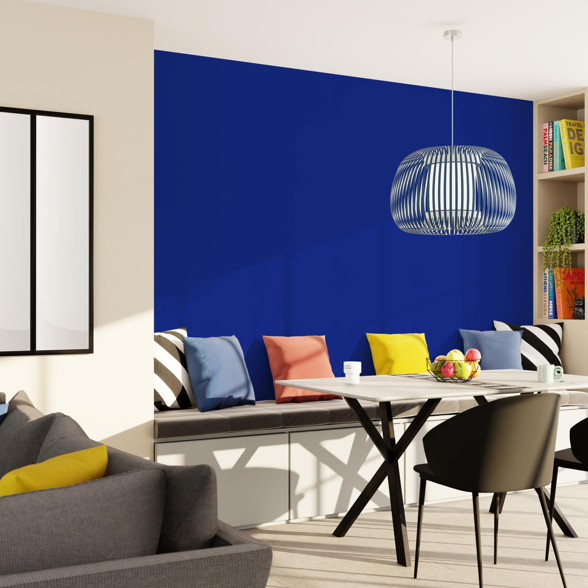 4MURS Papier peint intissé Opal Bleu électrique Lisse