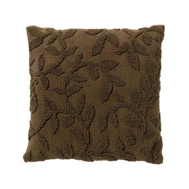 Coussin MIRA coloris Brun chocolat 45 x 45 cm