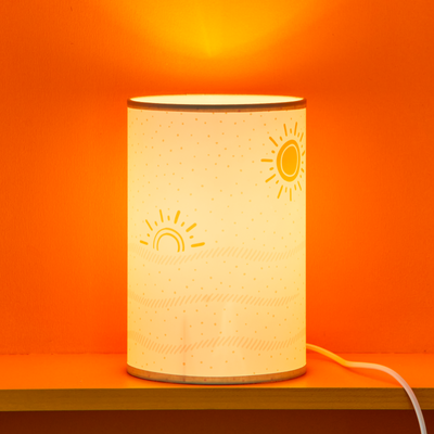 4MURS Lampe de chevet Solea Blanc, ocre, bleu doux