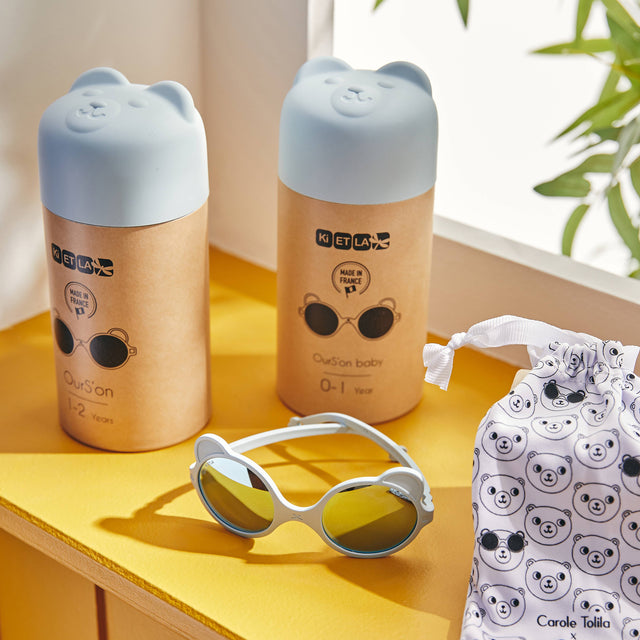 KI ET LA Lunettes de soleil OURS Bleu ciel - 0 à 1 an