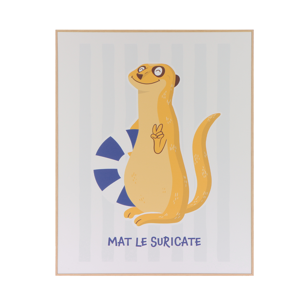 4MURS Tableau Mat le suricate Jaune / bleu