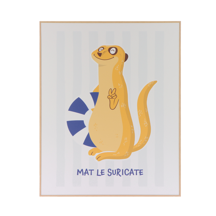 4MURS Tableau Mat le suricate Jaune / bleu
