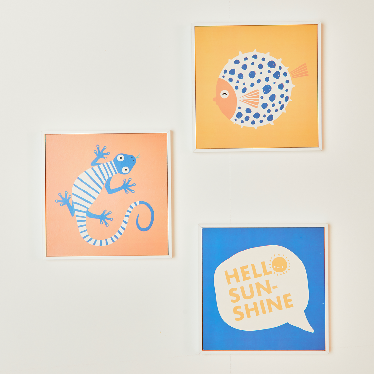 4MURS Tableau Triptyque des dunes Bleu / terracotta / jaune