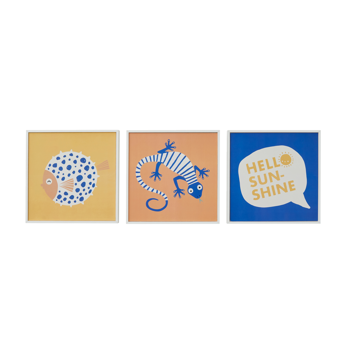 4MURS Tableau Triptyque des dunes Bleu / terracotta / jaune