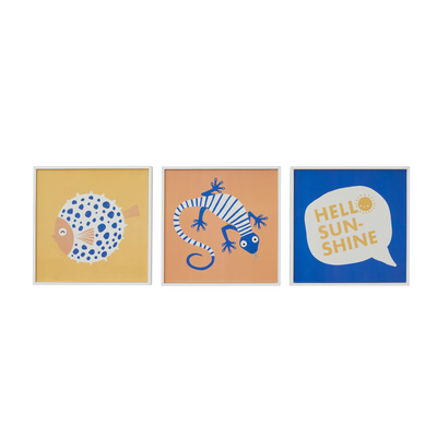 4MURS Tableau Triptyque des dunes Bleu / terracotta / jaune