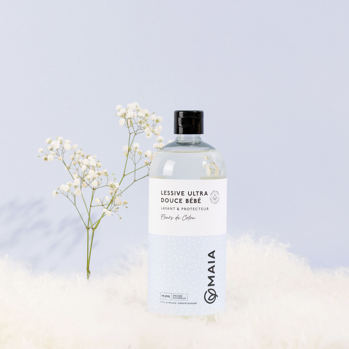 MAIA Lessive Ultra douce bébé fleur de coton Bleu 1L