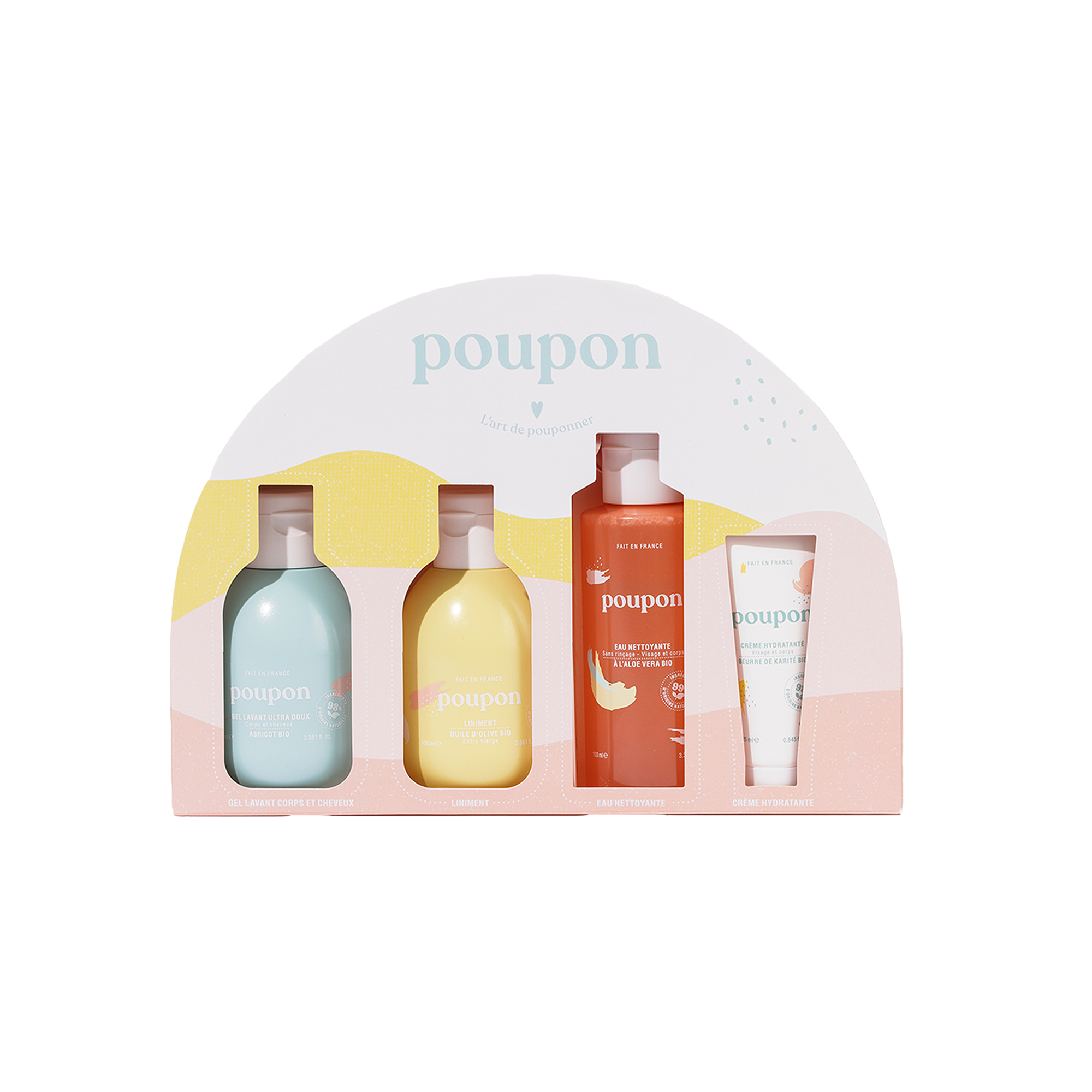 POUPON Coffret cosmétique Voyage p'tis aventuriers Blanc Musc blanc et de fleur d’oranger 325ML