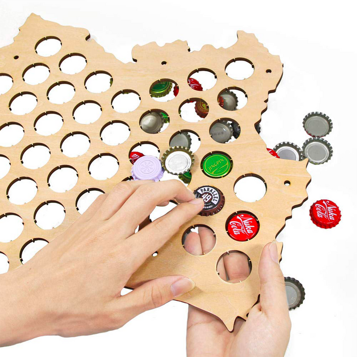 Déco murale Map biere Bois