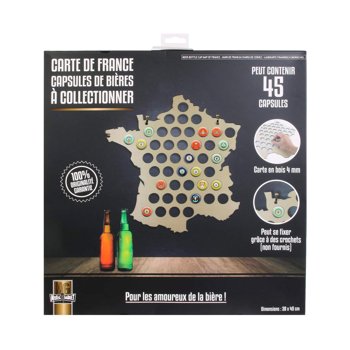 Déco murale Map biere Bois