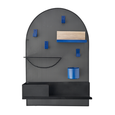 AMADEUS CADES Etagère murale métallique Brady Noir / bleu / bois