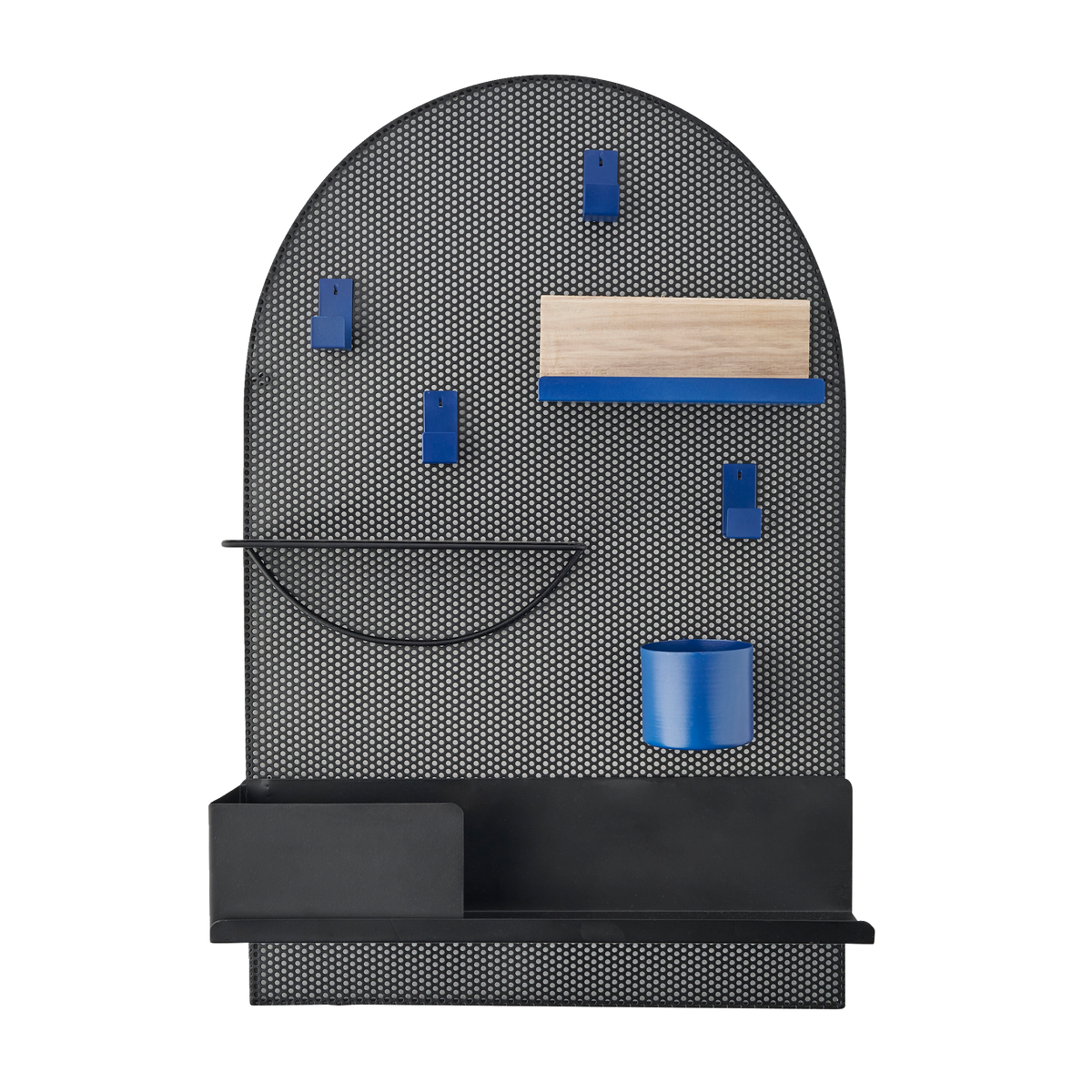 AMADEUS CADES Etagère murale métallique Brady Noir / bleu / bois