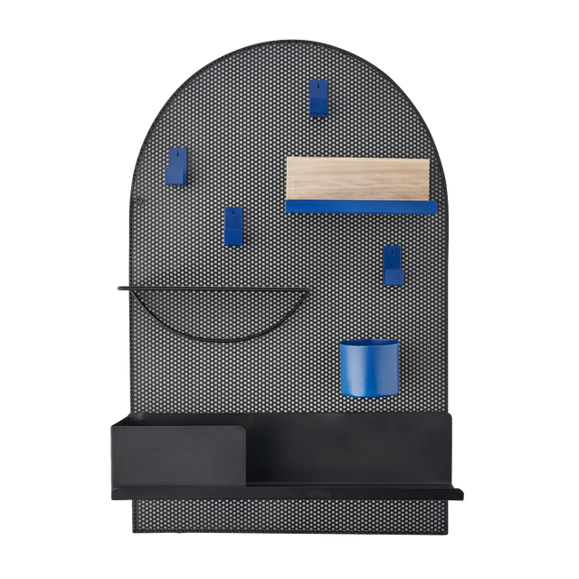Amadeus Cades Etagère métallique BRADY Noir / bleu / bois