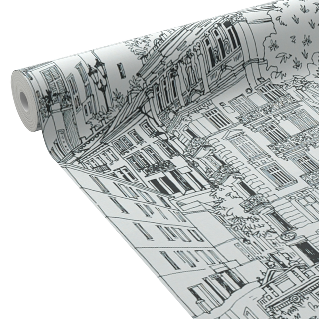 Papier peint intissé MONTMARTRE coloris noir et blanc