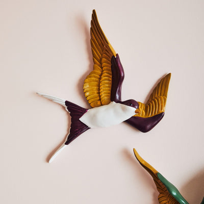 AMADEUS CADES Déco murale Adele Jaune / blanc / bordeaux