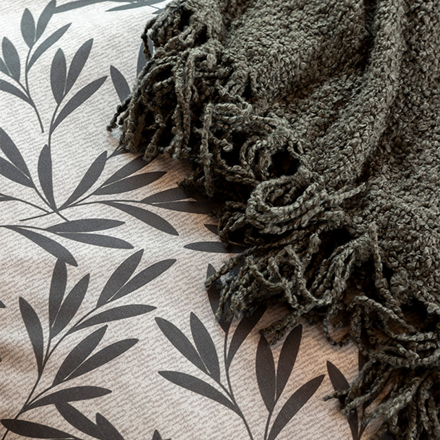 4MURS Plaid franges TULU coloris vert végétal