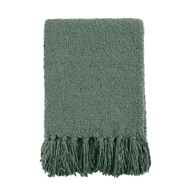 4MURS Plaid franges TULU coloris vert végétal