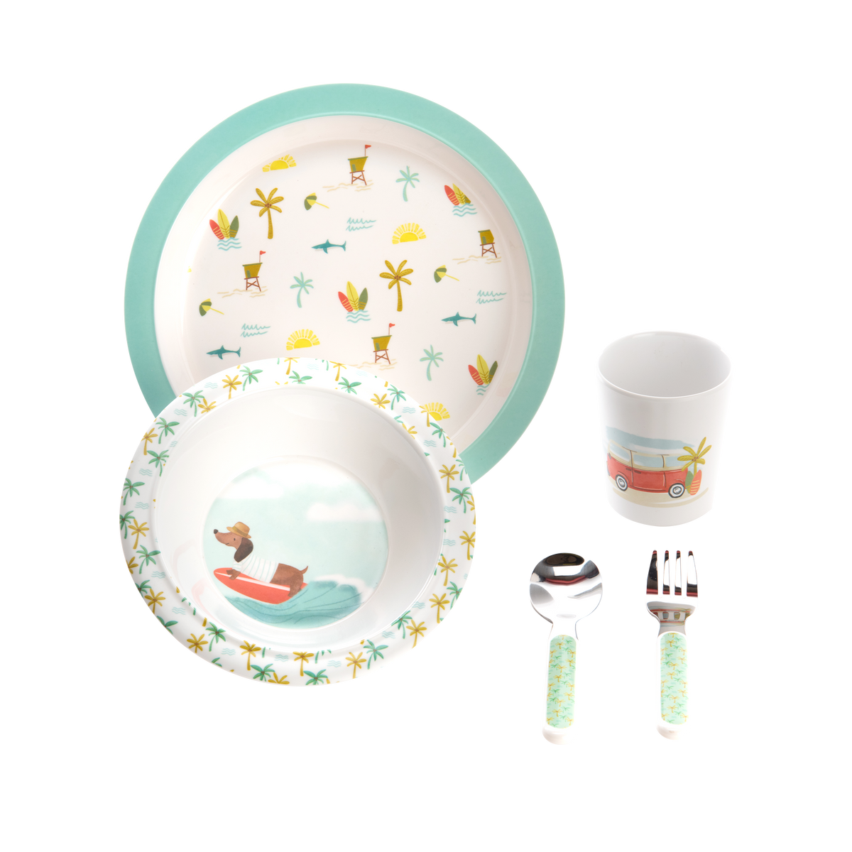 AMADEUS CADES Set repas Marcel Blanc, vert