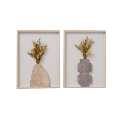 Décoration murale en bois Akala Bois / rose / mauve