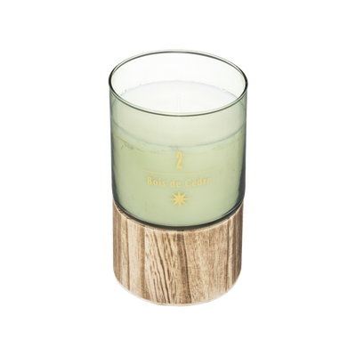 Bougie parfumée Bois soul Vert/beige Bois de cedre 360G