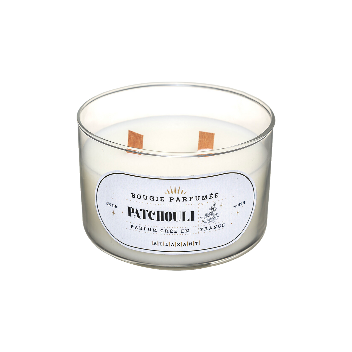 Bougie parfumée Sélini Blanc Patchouli 230G