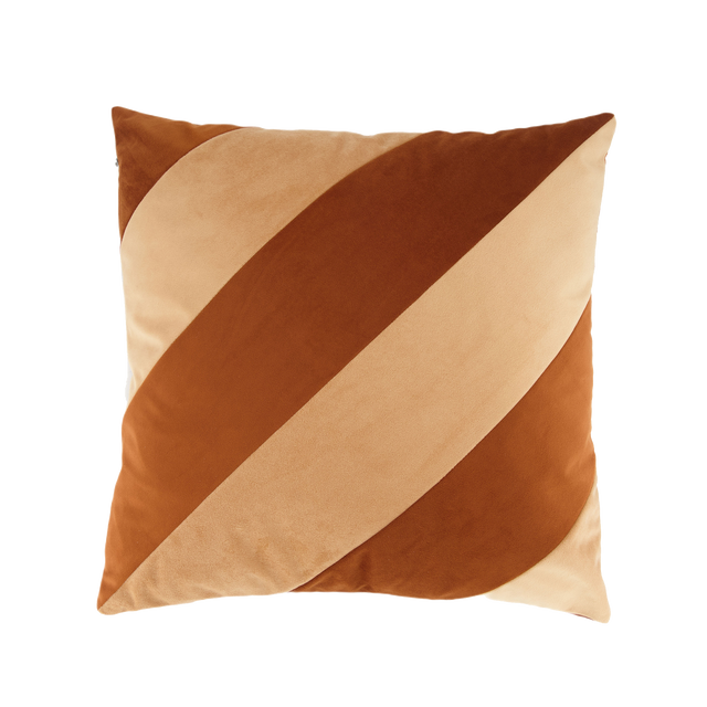Coussin MYRNA coloris Marron, orange 45 x 45 cm