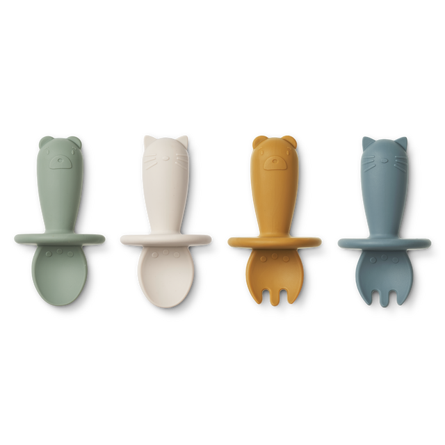 LIEWOOD Coffret couverts bébé ANIMAUX Bleu/Vert/Blanc/Jaune