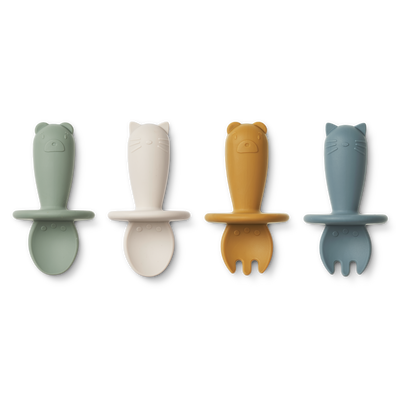 LIEWOOD Coffret couverts bébé Animaux Bleu/vert/blanc/jaune