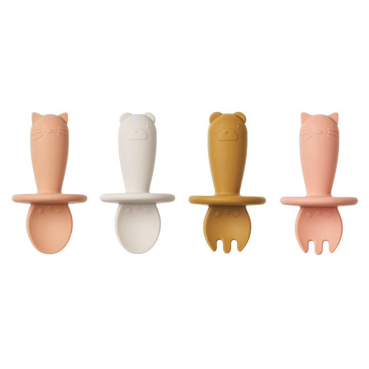 LIEWOOD Coffret couverts bébé Animaux Rose/blanc/jaune