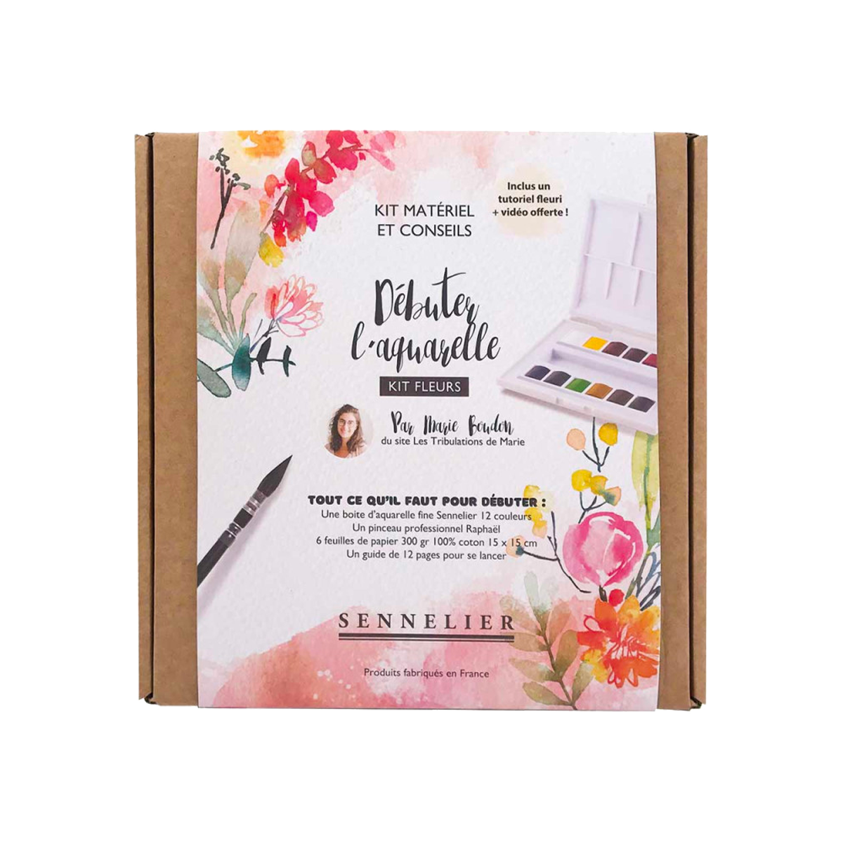 SENNELIER Kit La petite aquarelle fleuri Rose