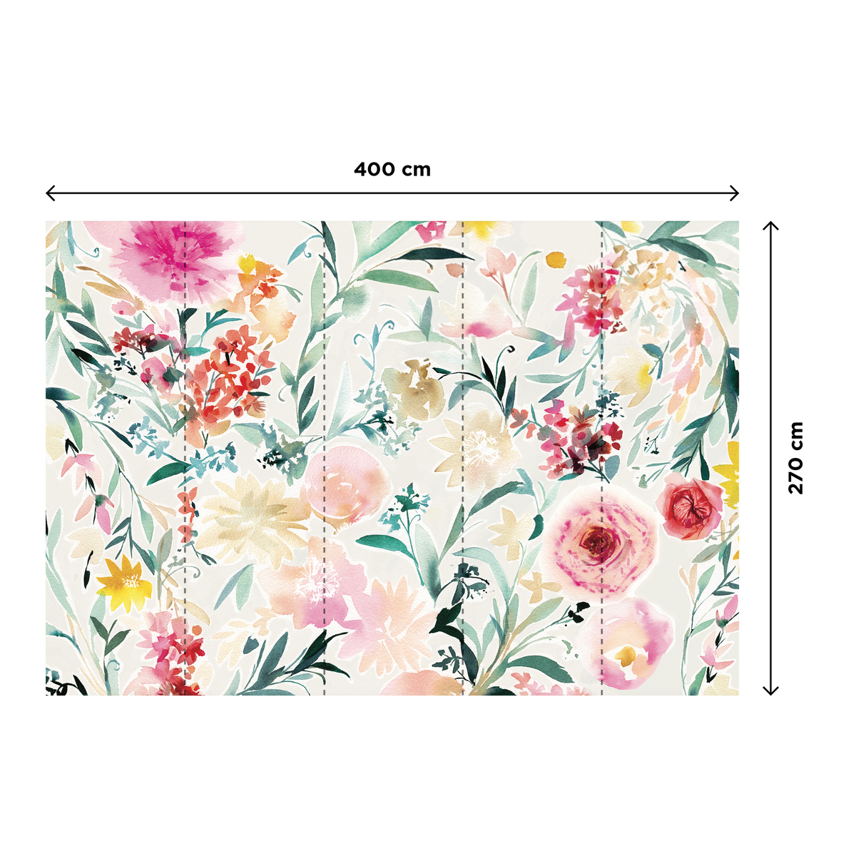 4MURS Papier peint panoramique XL Rosalia Multicolore Mat