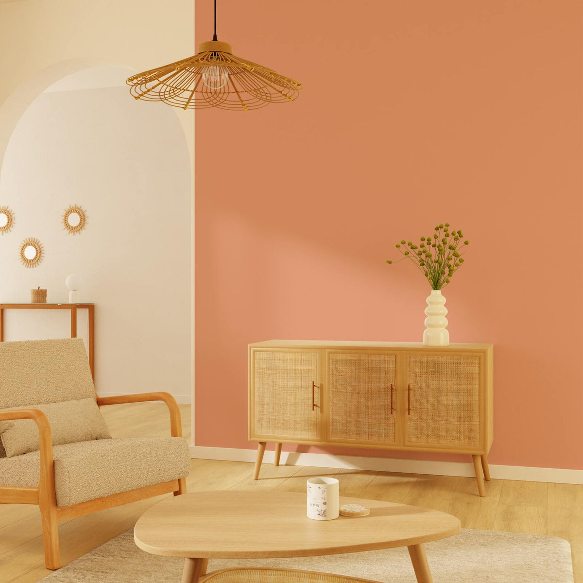 Papier peint intissé Malya Papaye Trame